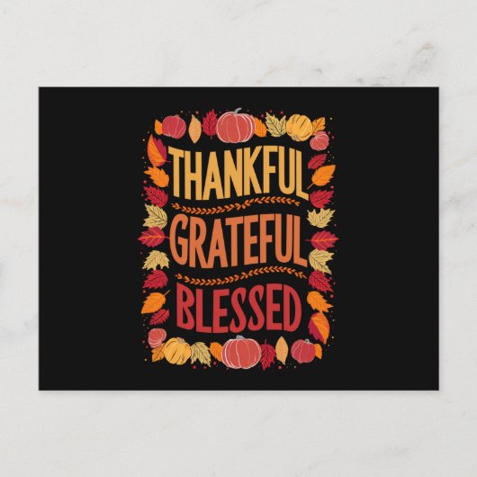 Dankbaar Gezegend Thanksgiving Herfst Feestdagenkaart (Voorkant)
