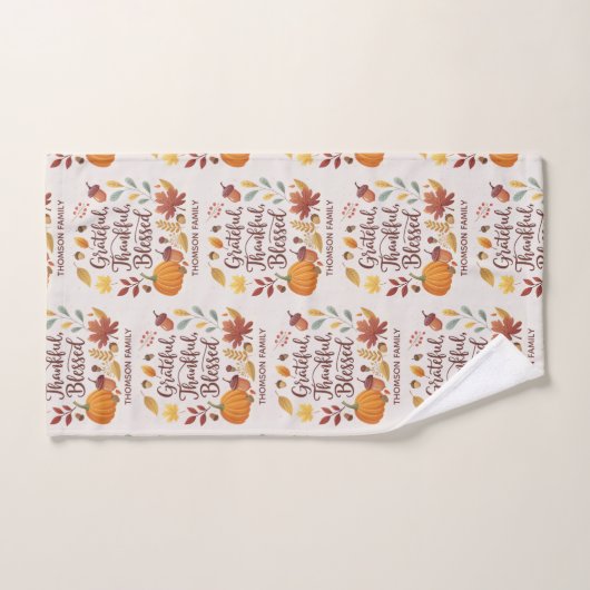 Dankbaar Gezegend Thanksgiving Herfst Handdoek (Handdoek)