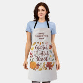 Dankbaar Gezegend Thanksgiving Herfst Schort (Gedragen)