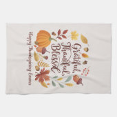 Dankbaar Gezegend Thanksgiving Herfst Theedoek (Horizontaal)