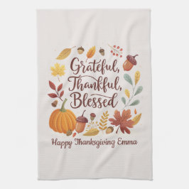 Dankbaar Gezegend Thanksgiving Herfst Theedoek