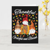 Dankbaar Gezegend Thanksgiving Kabouter Pompoen Kaart (Gele Bloem)