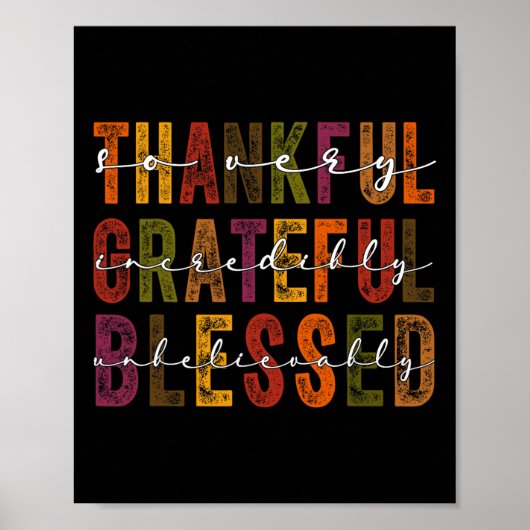 Dankbaar Gezegend Thanksgiving Mannen Vrouwen K Poster (Voorkant)