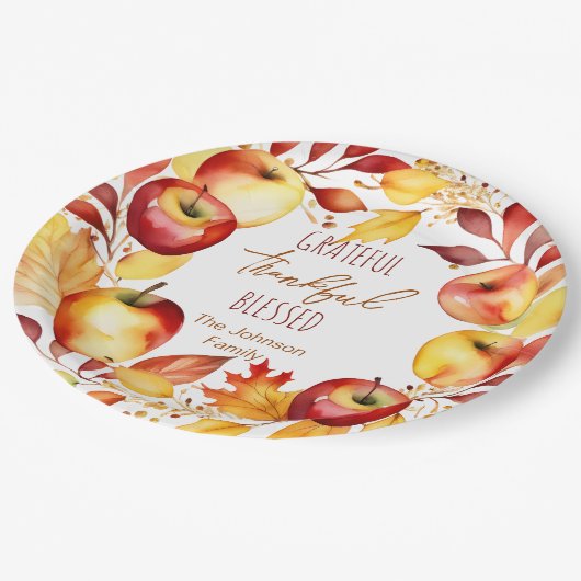 Dankbaar gezegend Thanksgiving servies Papieren Bordje (Gekanteld)