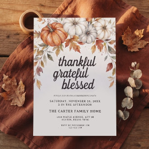Dankbaar Gezegend Thanksgiving Uitnodiging