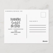 Dankbaar gezegende foto thanksgiving nep briefkaart (Achterkant)
