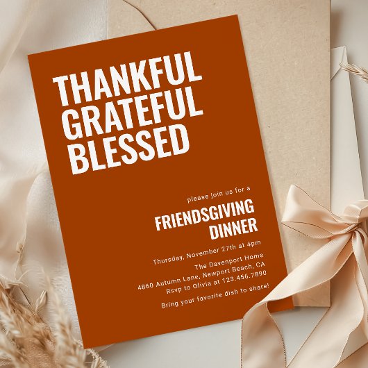 Dankbaar Gezegende Friendsgiving-diner Kaart
