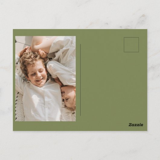 Dankbaar + Gezegende Groene Thanksgiving Foto Briefkaart (Achterkant)