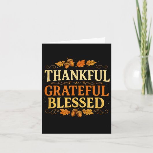 Dankbaar Gezegende Herfst Thanksgiving Kaart (Voorkant)
