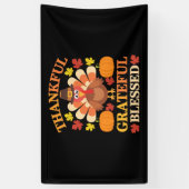 Dankbaar Gezegende Kalkoen Thanksgiving Spandoek (Verticaal)