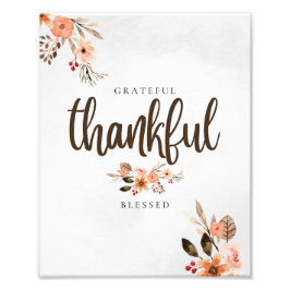 Dankbaar, gezegende Thanksgiving Foto Afdruk