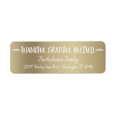 Dankbaar Gezegende Typografie Naam Goud Etiket (Voorkant)