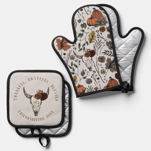 Dankbaar, gezegende Westerne Vriendschapsschenking Ovenwant & Pannenlap Set (Voorkant / Achterkant)