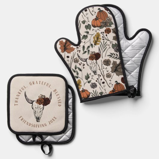 Dankbaar, gezegende Westerne Vriendschapsschenking Ovenwant & Pannenlap Set (Voorkant / Achterkant)