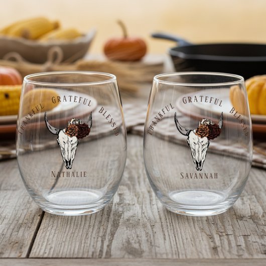 Dankbaar, gezegende Westerne Vriendschapsschenking Wijnglas Zonder Voet