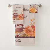 Dankbaar Grategul Gezegend Bloemen Thanksgiving Bad Handdoek (Insitu)