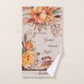Dankbaar Grategul Gezegend Bloemen Thanksgiving Bad Handdoek (Handdoek)