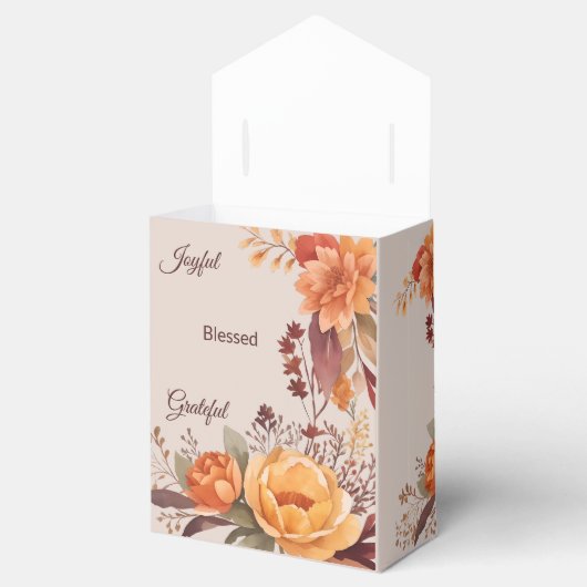 Dankbaar Grategul Gezegend Bloemen Thanksgiving Bedankdoosjes (Geopend)