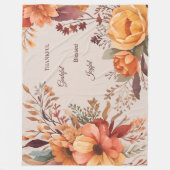 Dankbaar Grategul Gezegend Bloemen Thanksgiving Fleece Deken (Voorkant)