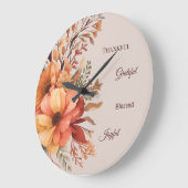 Dankbaar Grategul Gezegend Bloemen Thanksgiving Grote Klok (Hoek)