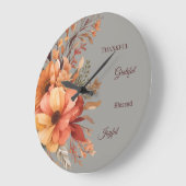 Dankbaar Grategul Gezegend Bloemen Thanksgiving Grote Klok (Hoek)