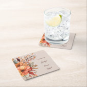 Dankbaar Grategul Gezegend Bloemen Thanksgiving Kartonnen Onderzetters (Insitu)