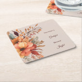 Dankbaar Grategul Gezegend Bloemen Thanksgiving Kartonnen Onderzetters (Schuin)