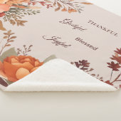 Dankbaar Grategul Gezegend Bloemen Thanksgiving Sherpa Deken (3/4)
