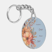 Dankbaar Grategul Gezegend Bloemen Thanksgiving Sleutelhanger (Voorkant Links)