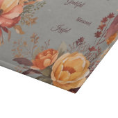 Dankbaar Grategul Gezegend Bloemen Thanksgiving Snijplank (Hoek)