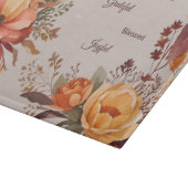 Dankbaar Grategul Gezegend Bloemen Thanksgiving Snijplank (Hoek)