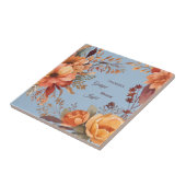 Dankbaar Grategul Gezegend Bloemen Thanksgiving Tegeltje (Zijkant)