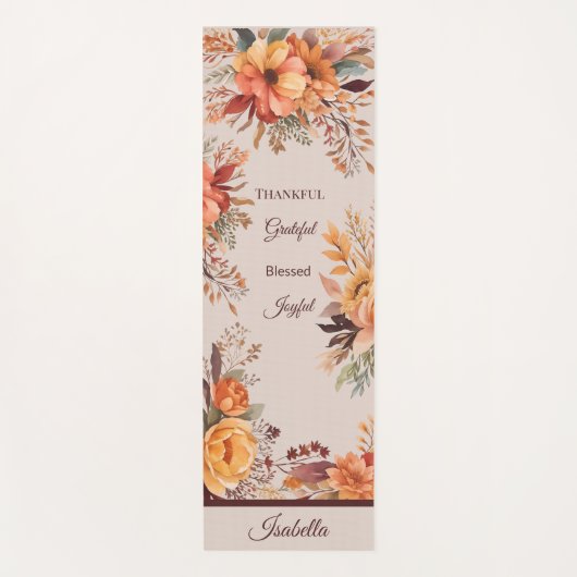 Dankbaar Grategul Gezegend Bloemen Thanksgiving Yogamat (Voorkant)