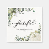 Dankbaar Groen Eucalyptus Thanksgiving-diner Servet (Voorkant)