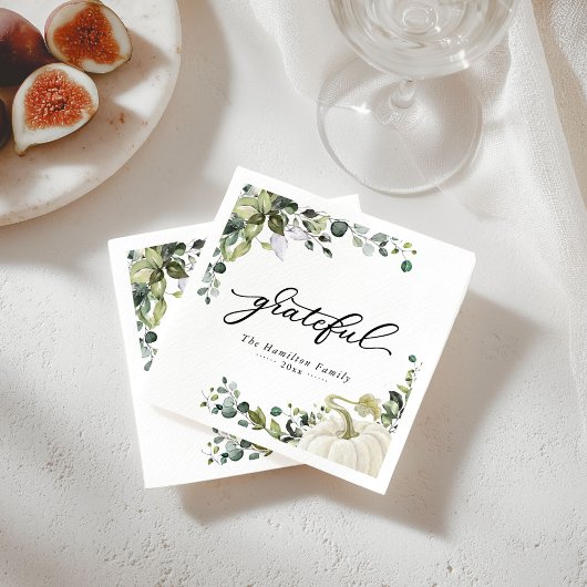 Dankbaar Groen Eucalyptus Thanksgiving-diner Servet