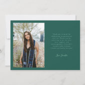 Dankbaar Groen Multi Foto Afstuderen Aankondiging (Achterkant)