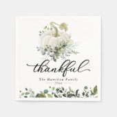 Dankbaar Groene Witte Pompoen Thanksgiving Servet (Voorkant)