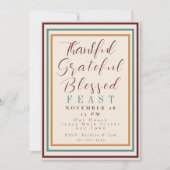 Dankbaar groot Gezegend Thanksgiving Feest Kaart (Voorkant)