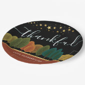 Dankbaar Happy Friendsgiving Paper Bord met goud (Gekanteld)