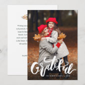 DANKBAAR | Happy thanksgiving fotokaart Feestdagenkaart (Voorkant / Achterkant)