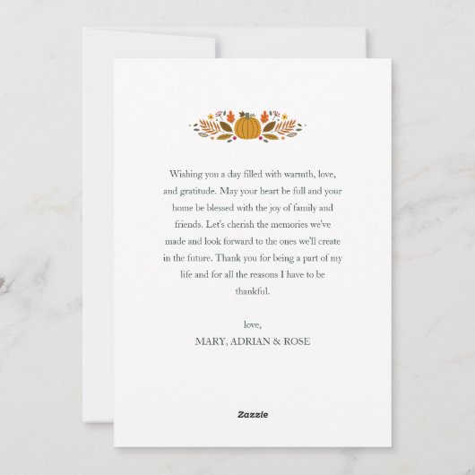 DANKBAAR | Happy thanksgiving fotokaart Feestdagenkaart (Achterkant)