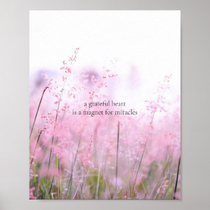 Dankbaar Hart Bloemen Inspirerende Natuur Poster