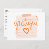 Dankbaar hart Christelijk bedankkaart Briefkaart (Voorkant / Achterkant)