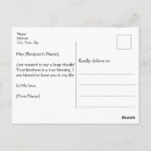 Dankbaar hart Christelijk bedankkaart Briefkaart (Achterkant)