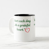 "Dankbaar hart - Inspirerend Mok" Tweekleurige Koffiemok (Voorkant links)