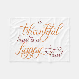 dankbaar hart is een blij hart thanksgiving fleece deken