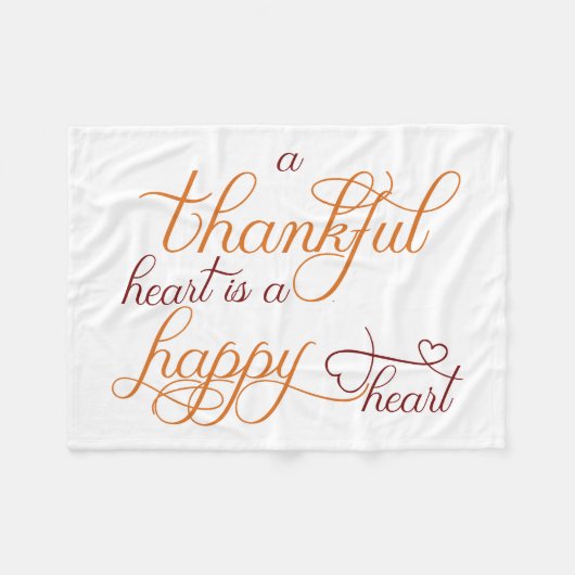 dankbaar hart is een blij hart thanksgiving fleece deken (Voorkant (Horizontaal))