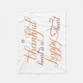 dankbaar hart is een blij hart thanksgiving fleece deken (Voorkant)