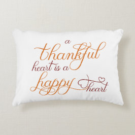 dankbaar hart is een gelukkig hart thanksgiving accent kussen