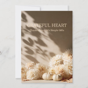 Dankbaar Hart Neutrale Dahlia Thanksgiving Kaart